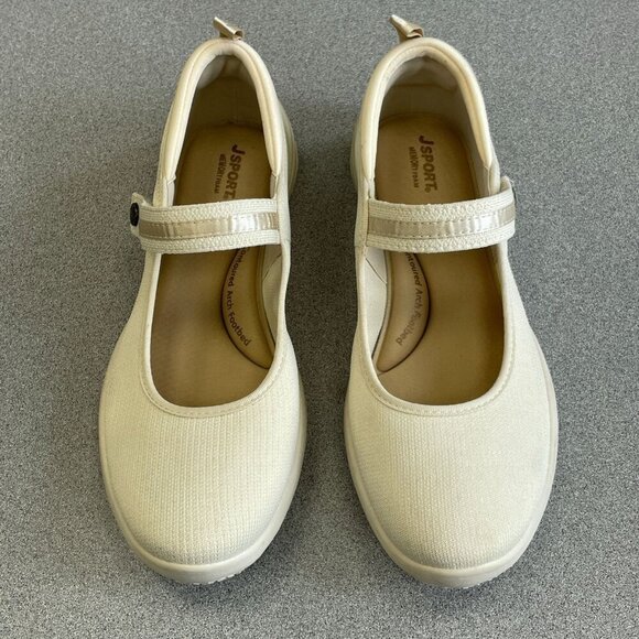 NEW JSport Melody Women's Size 9M Mary Jane Shoes Cream Memory Foam - Picture 2 of 8